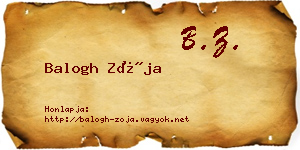 Balogh Zója névjegykártya