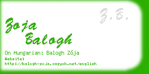 zoja balogh business card